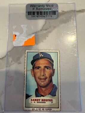 Sandy Koufax LA Dodgers Vintage Baseball Card bazooka card